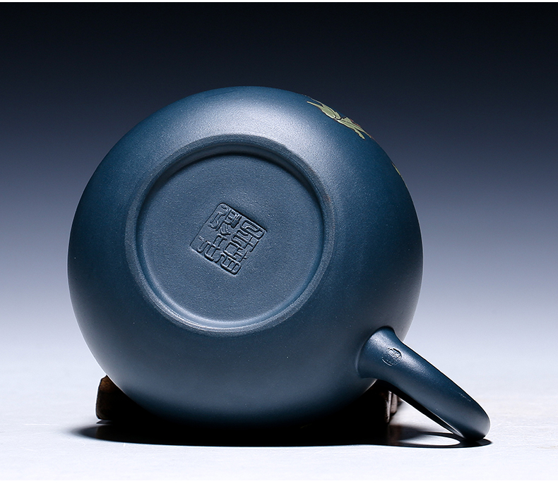 純手工紫砂壺，小巧琺瑯印花紫砂壺